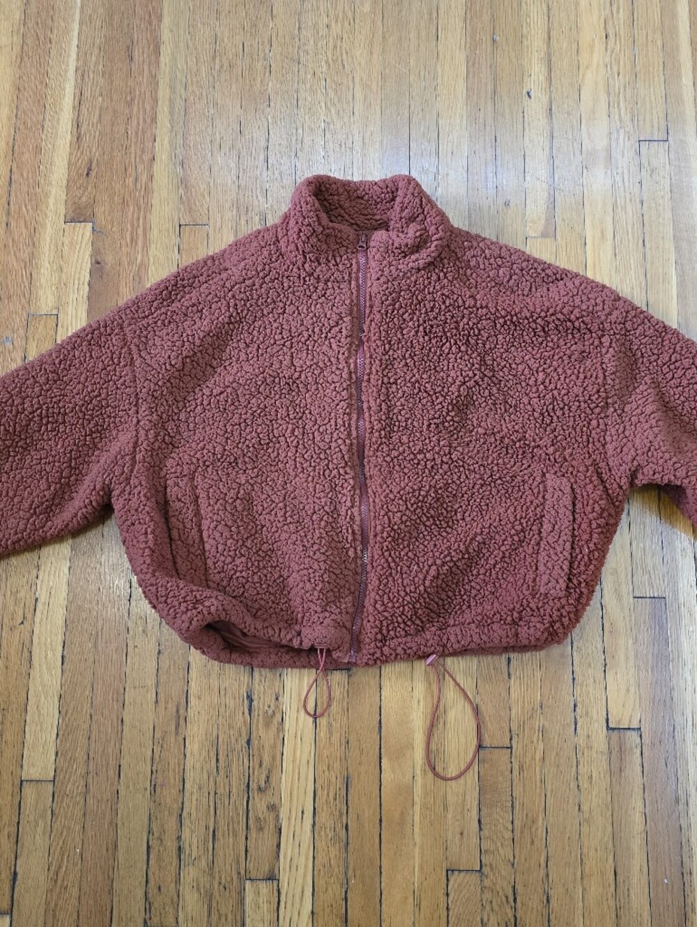 Me Jane Women's Zip-Up Sherpa Jacket in Rust